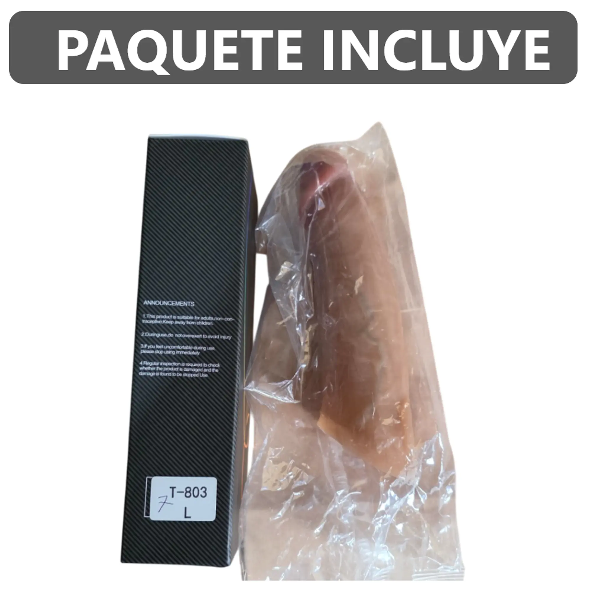Manga Realista para Extender el pene Reutilizable - 20 cm 5