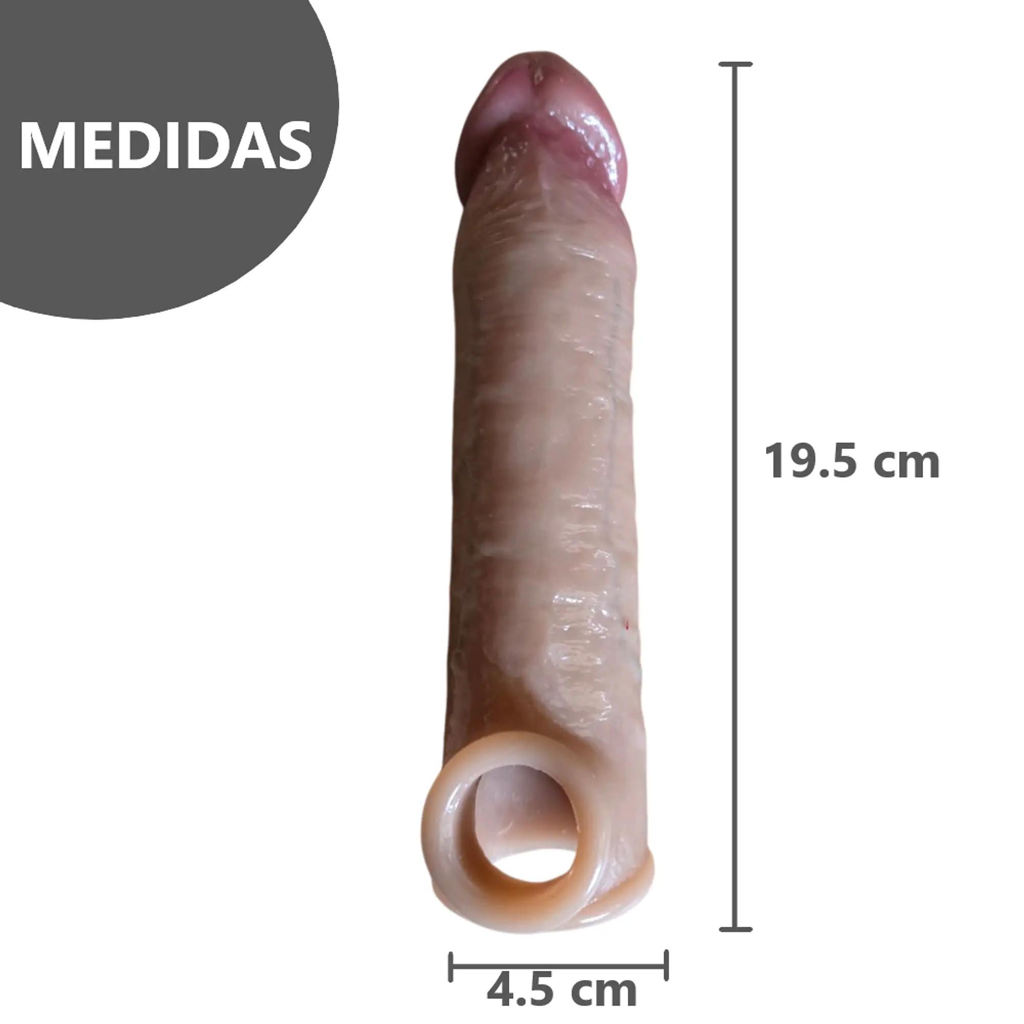 Manga Realista para Extender el pene Reutilizable - 19 cm 2