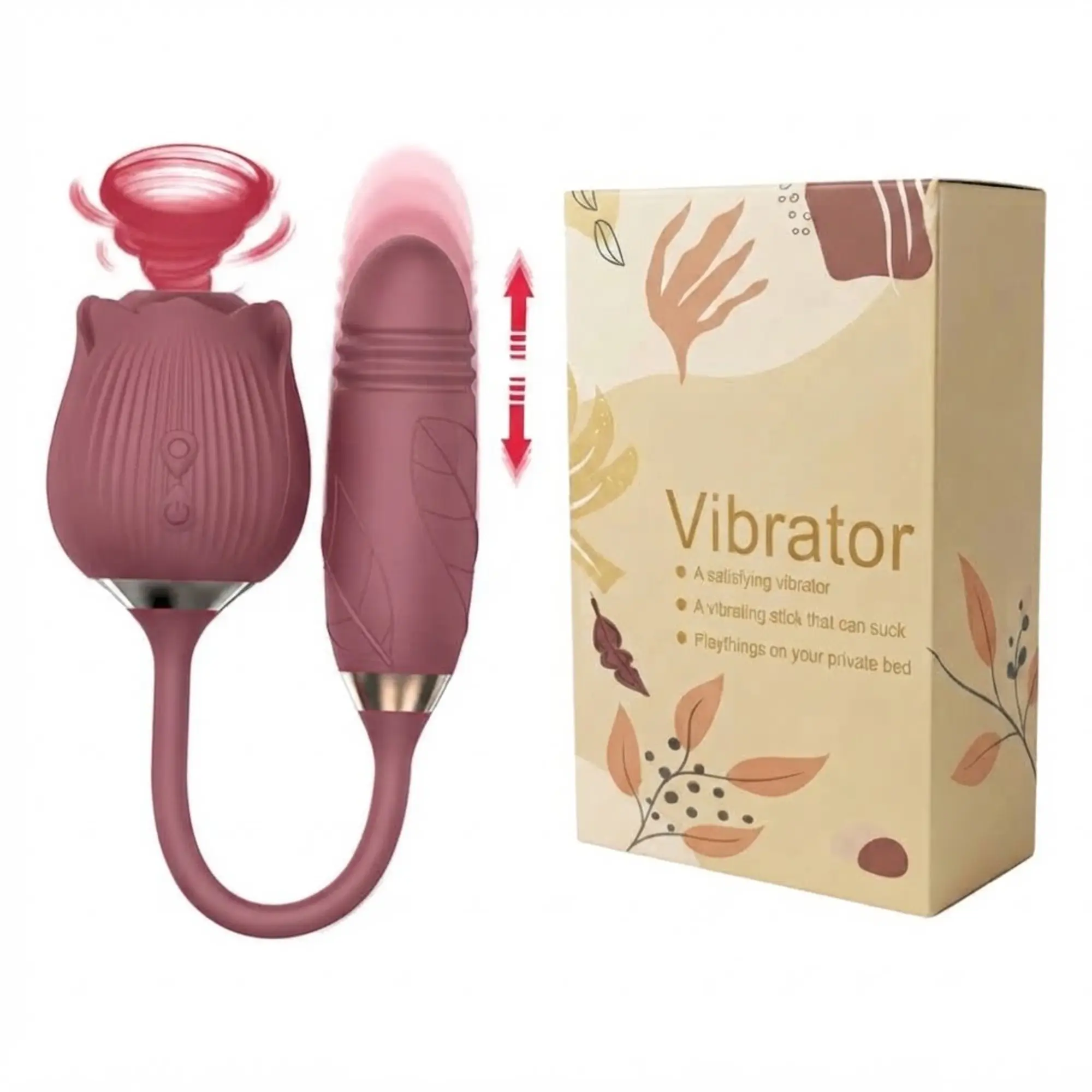 Vibrador Flor Succionador Clítoris 2 en 1 Consolador  Estimulador 1
