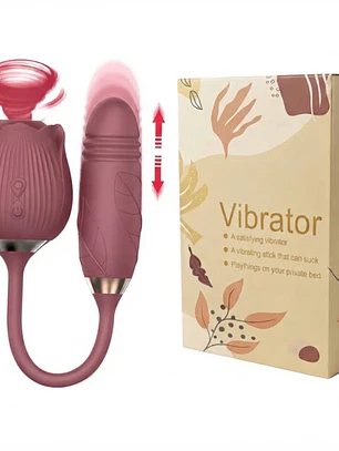 Vibrador Flor Succionador Clítoris 2 en 1 Consolador  Estimulador