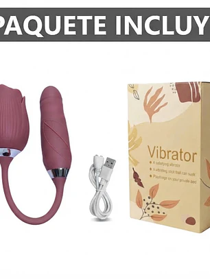 Vibrador Flor Succionador Clítoris 2 en 1 Consolador  Estimulador