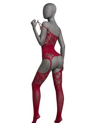 Sexy Enterizo Tipo Malla con medias 