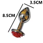 Plug de metal dije rosa roja talla M - 85x35 mm - Miniatura 6