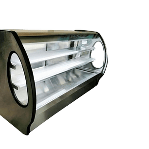 VITRINA TODA EN ACERO INOX CON CRISTAL CURVO DE 1.00 METRO MASSER MODELO RHNVCT 1000 EAIX