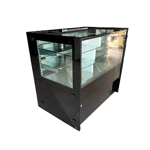 VITRINA CRISTAL RECTO DE 1.00 METRO FULL GLASS CUBO BAJA PLUS MARCA MASSER MODELO RHNVCT 1000 FGCBP