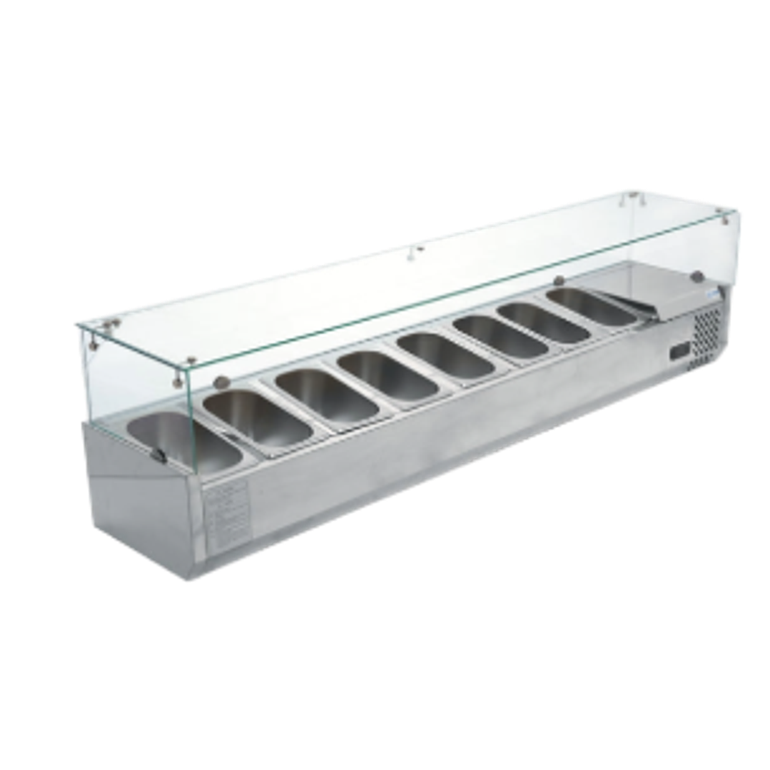 VITRINA REFRIGERADA PARA ENSALADAS Y PIZZAS SOBRE MESA MIGSA  MODELO RT-1800L  1