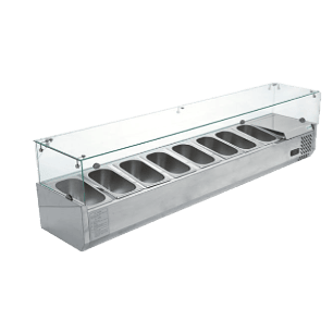 VITRINA REFRIGERADA PARA ENSALADAS Y PIZZAS SOBRE MESA MIGSA  MODELO RT-1800L 