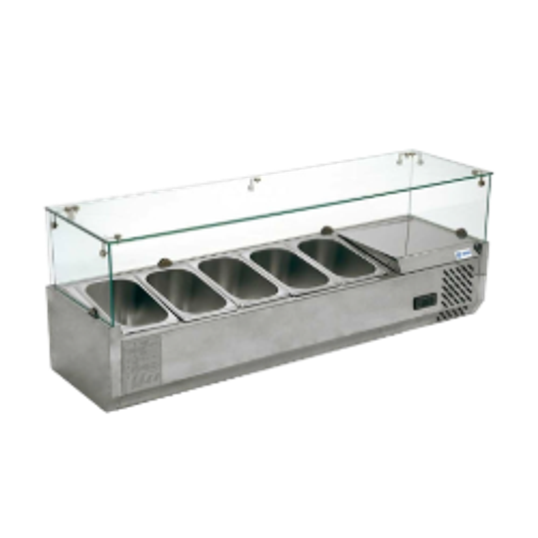 VITRINA REFRIGERADA PARA ENSALADAS Y PIZZAS SOBRE MESA MIGSA MODELO RT-1200L 1