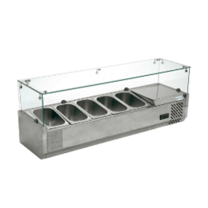 VITRINA REFRIGERADA PARA ENSALADAS Y PIZZAS SOBRE MESA MIGSA MODELO RT-1200L 1