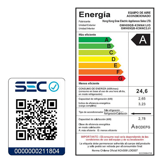 Aire Acondicionado 9.000btu On/off Gree Wifi - Image 2