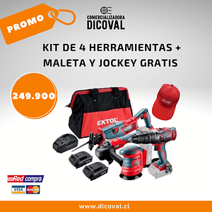 PROMO KIT 4 HERRAMIENTAS + MALETA Y JOCKEY GRATIS 