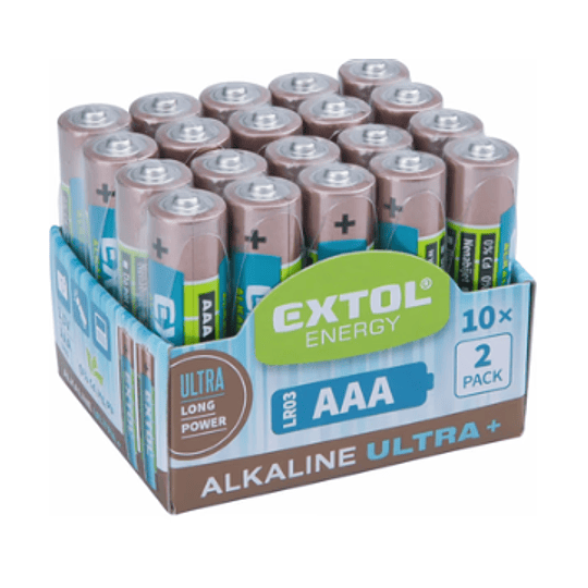 Pilas alcalinas AAA de larga duración Extol Ultra+ AAA 20 piezas  - Image 2