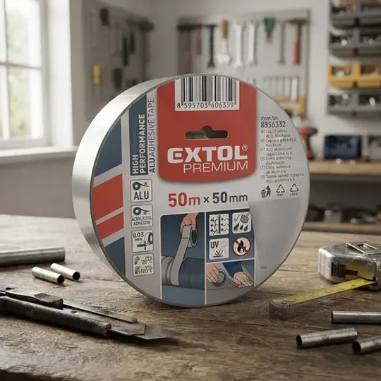 Cinta Adhesiva Aluminio 50mm X 50m De Espesor. 0,03 Mm Extol - Image 3