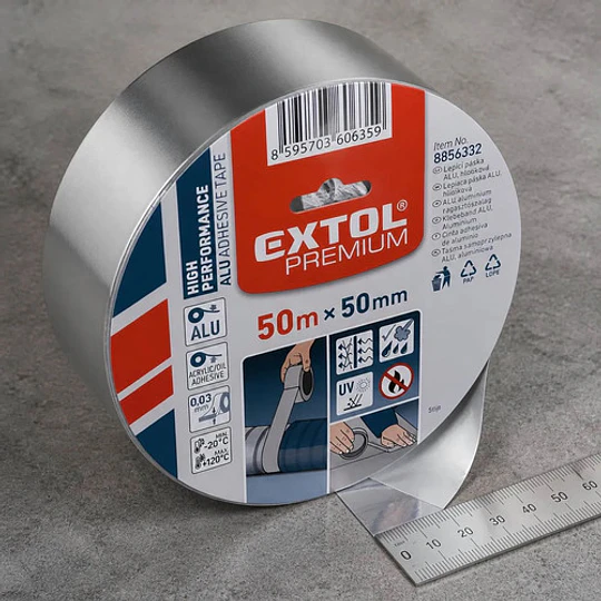 Cinta Adhesiva Aluminio 50mm X 50m De Espesor. 0,03 Mm Extol - Image 4