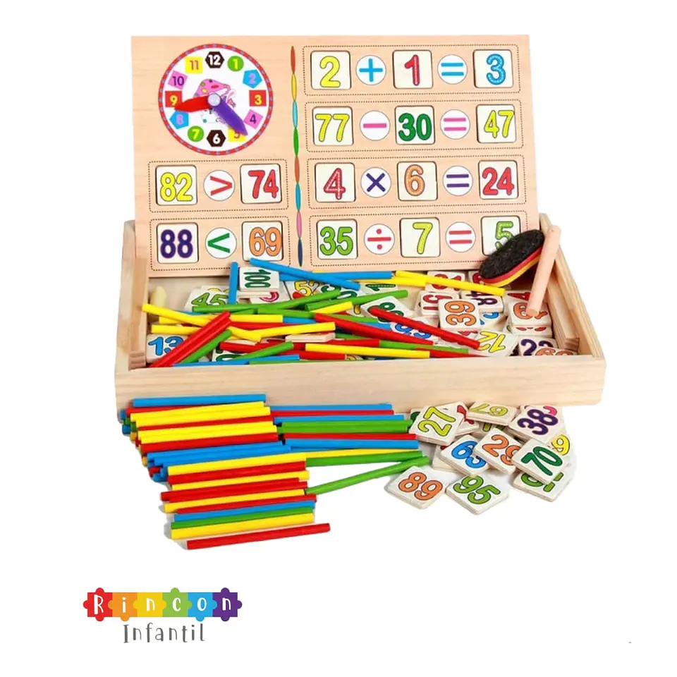 Juego Didáctico Madera Pizarra Matemáticas Contar Para Niños 2