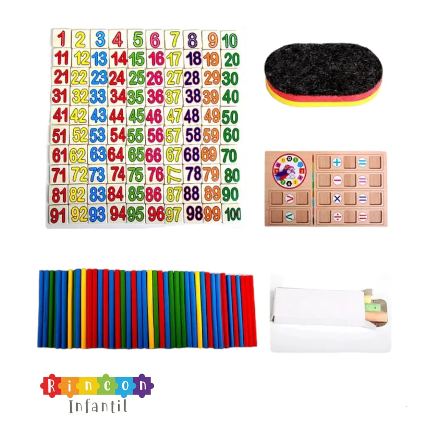 Juego Didáctico Madera Pizarra Matemáticas Contar Para Niños 4