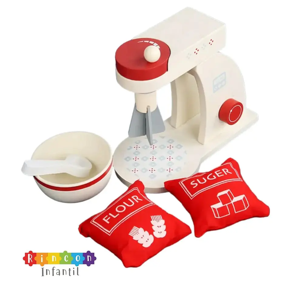 Batidora Mezcladora Para Niños Juguete De Madera Didáctico 2