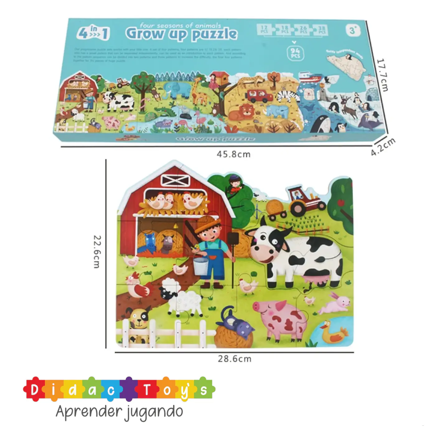 Puzzle rompecabezas de madera , 94pcs 2