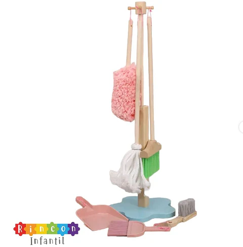 Set Aseo de Madera Limpieza Juguete Didáctico 6 pzas