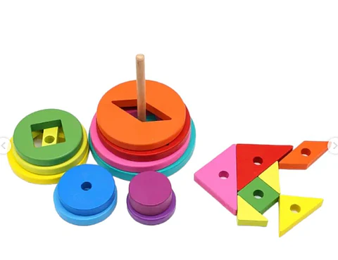 Juego encaje Madera Torre Montessori Multicolor