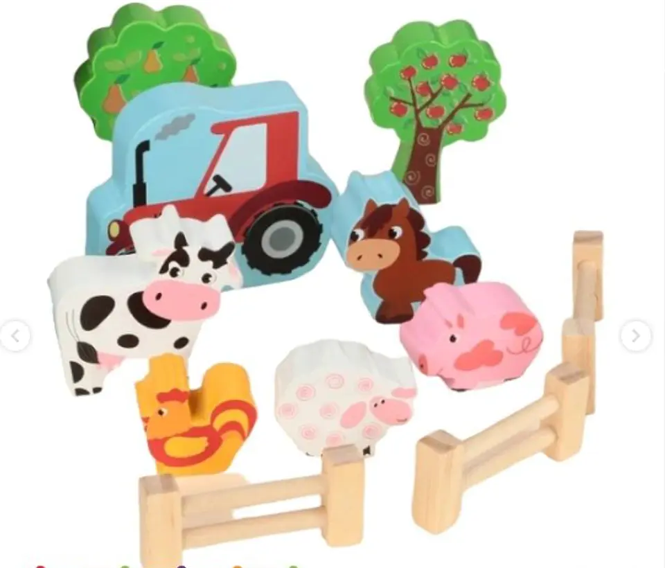 Granja De Juguete Para Niños Con Accesorios De Madera 2