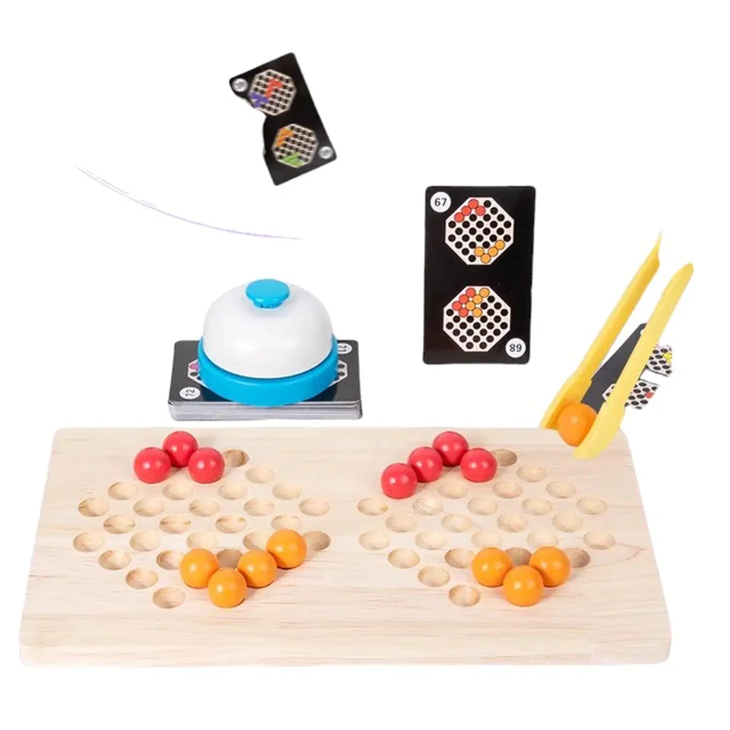 Juego de patrones y canicas dobles madera. 4