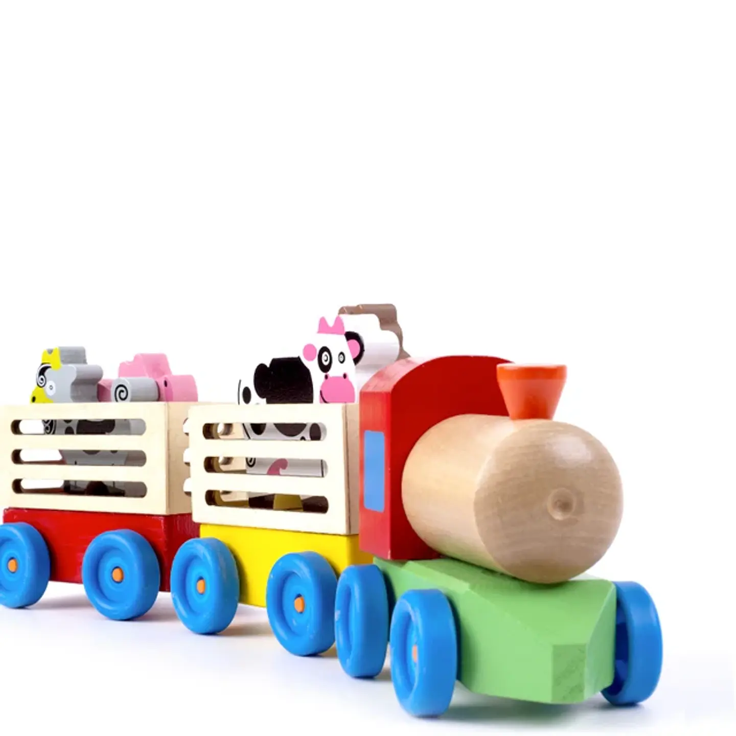 Tren De Madera De Juguete Con Animales De Granja 5