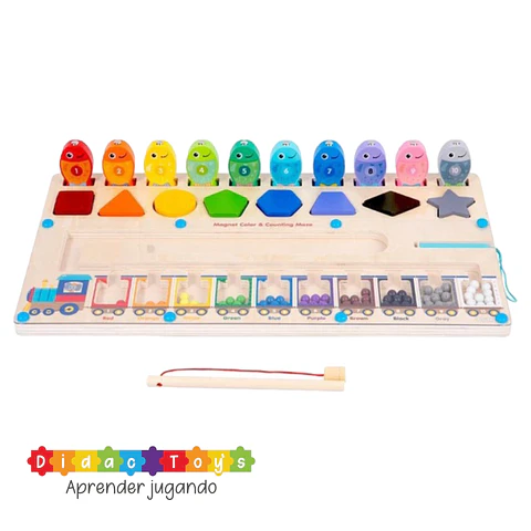 Tablero Montessori clasificación colores y pesca