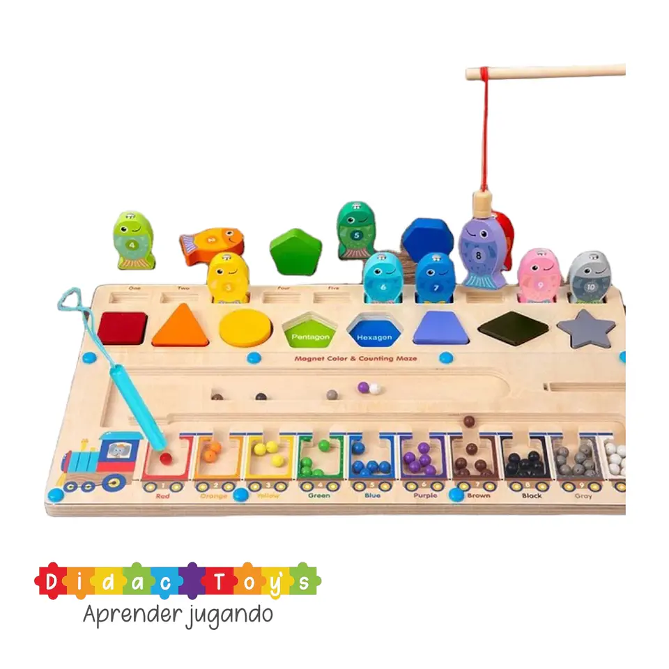 Tablero Montessori clasificación colores y pesca 3