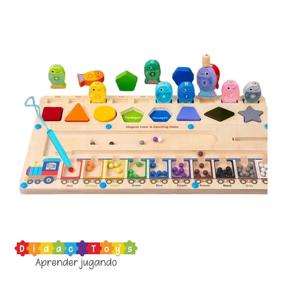 Tablero Montessori clasificación colores y pesca 1