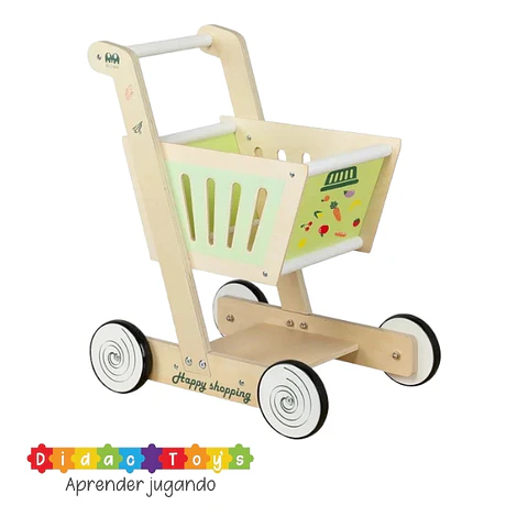 Carro de supermercado infantil de madera