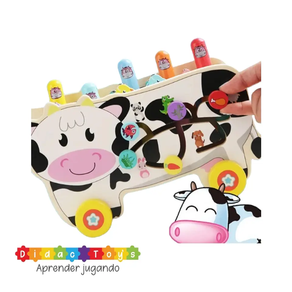 Pega topo vaca didáctico de madera musical 4