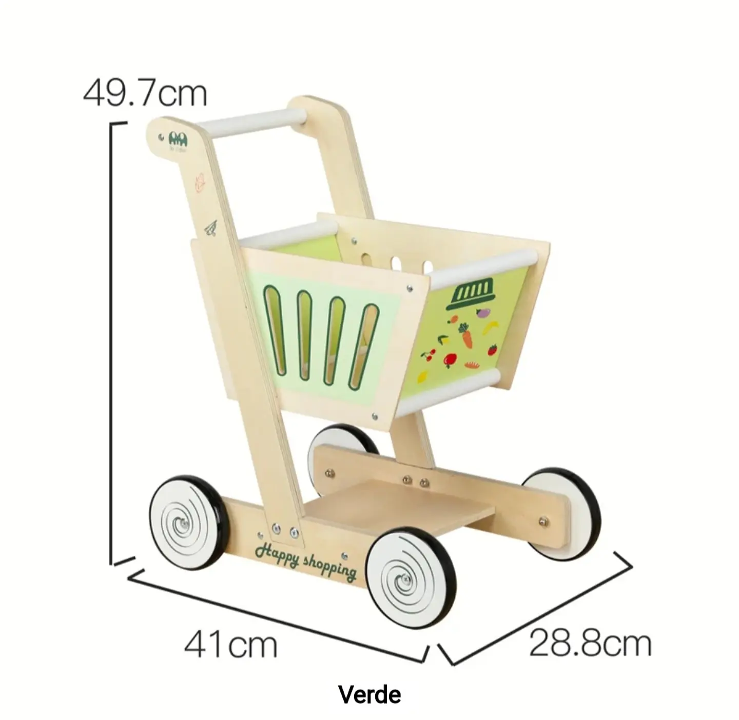 Carro de supermercado infantil de madera 3