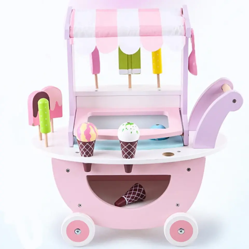 Carro de helados montessori madera 3