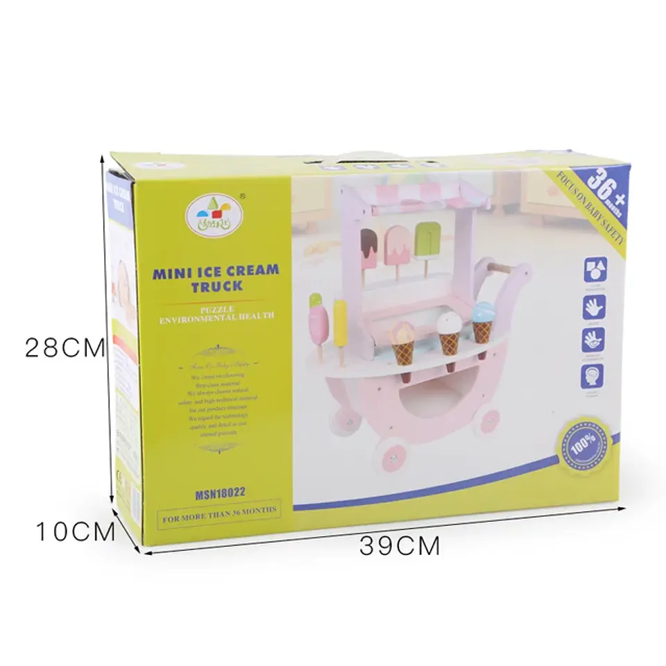 Carro de helados montessori madera 4