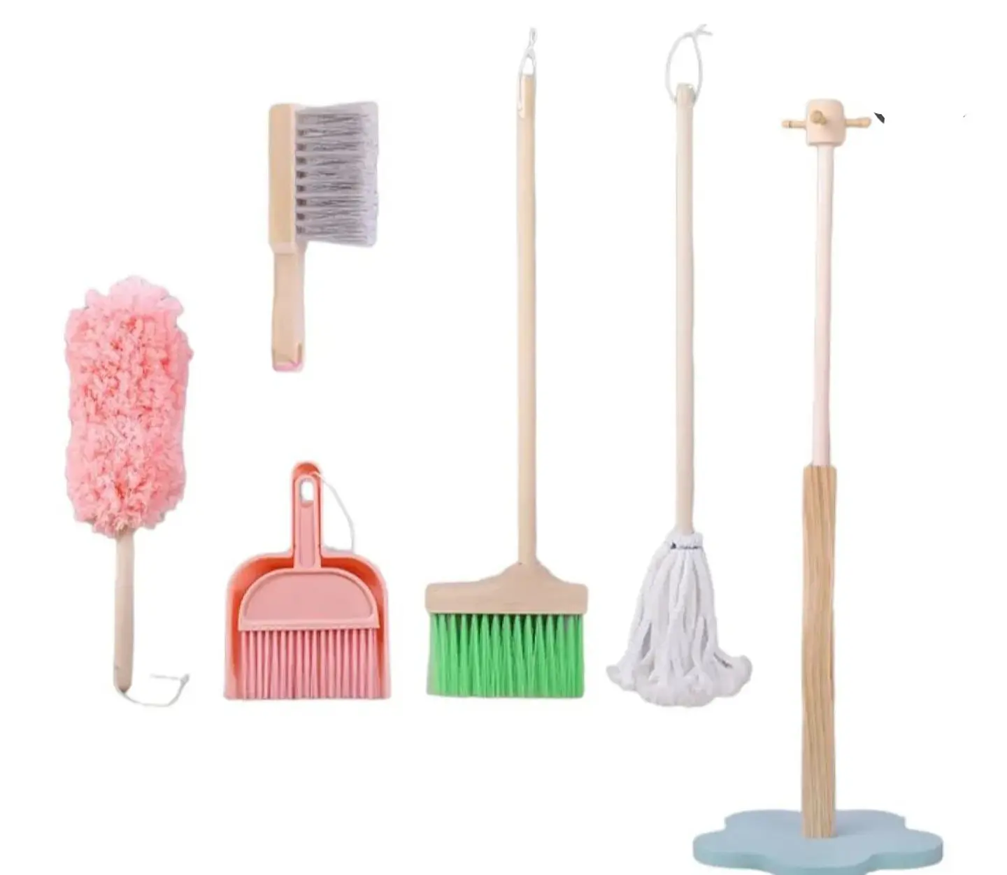 Set Aseo de Madera Limpieza Juguete Didáctico 6 pzas 3