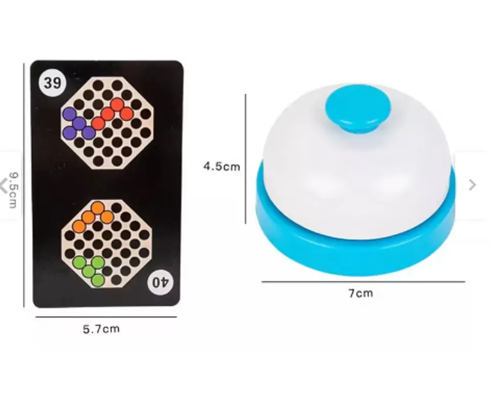 Juego de patrones y canicas dobles madera. 7