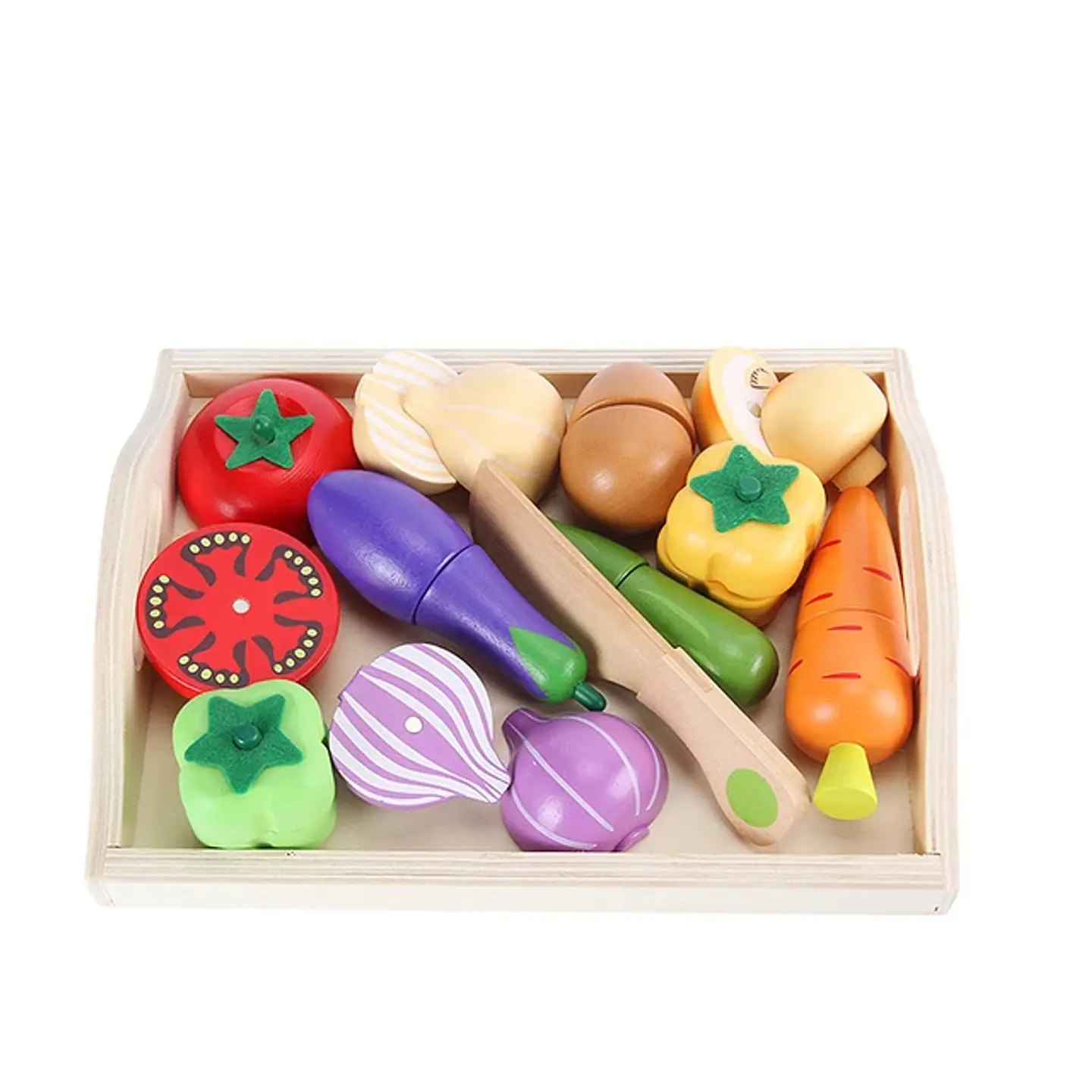 Set de verduras didactico de madera 12 pcs 1
