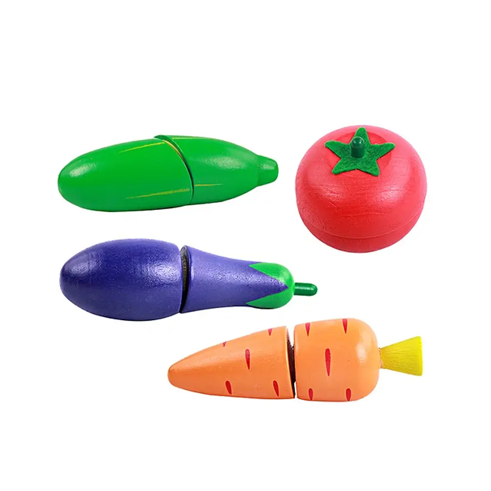Set de verduras didactico de madera 12 pcs 2