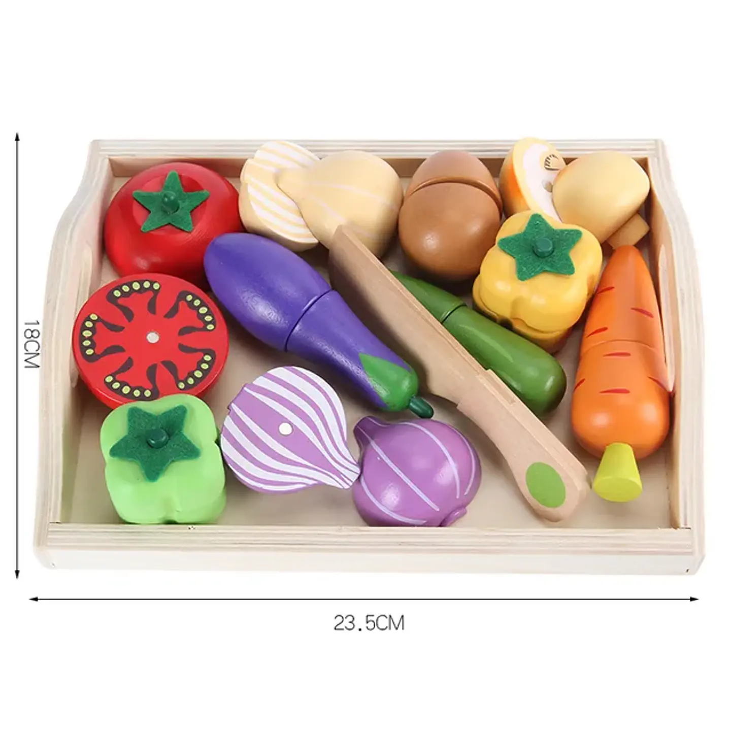 Set de verduras didactico de madera 12 pcs 3