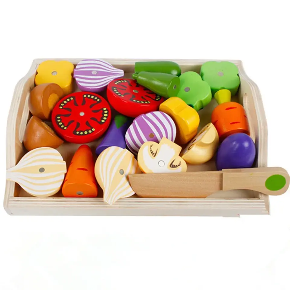 Set de verduras didactico de madera 12 pcs 4