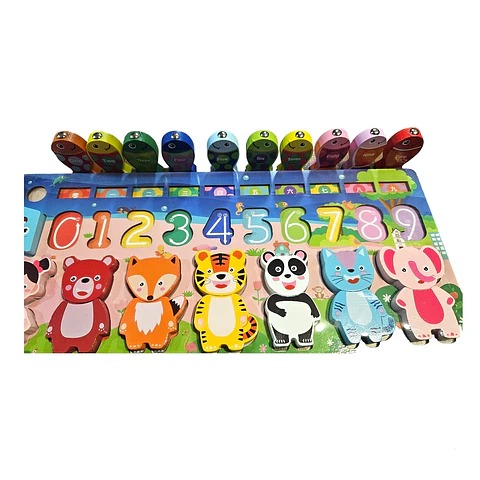 Tablero didactico animal madera 