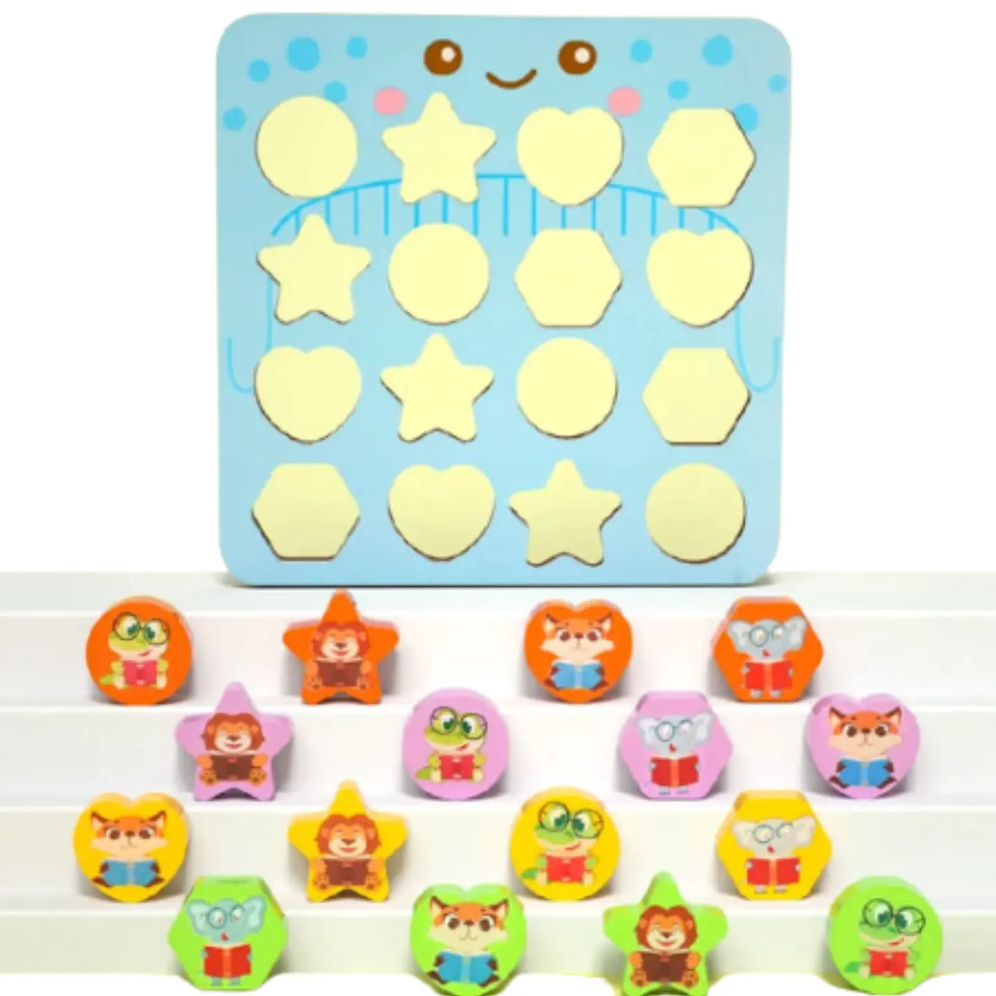 Juego de patrones para dos didáctico de madera 2