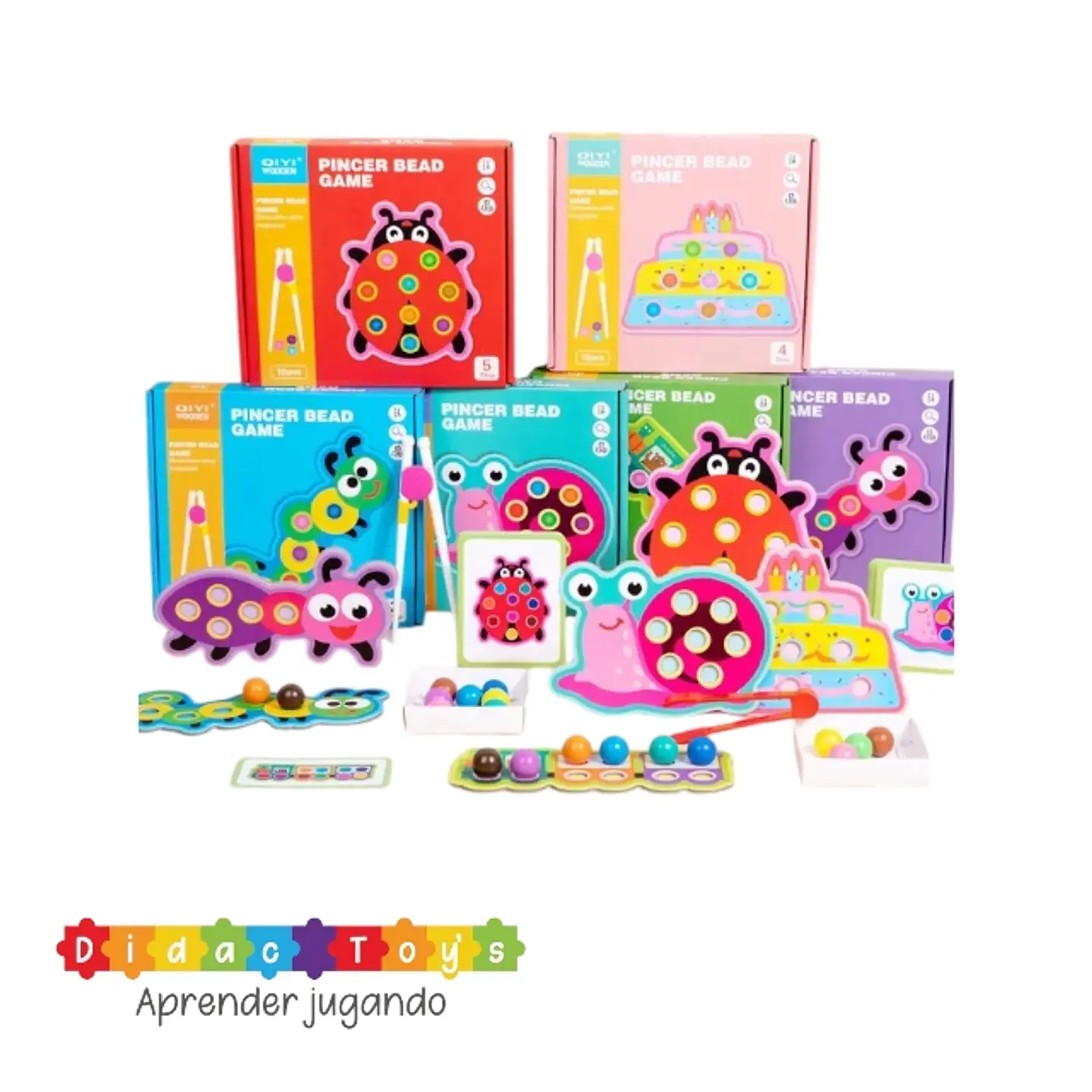 Juego motriz canicas madera 2