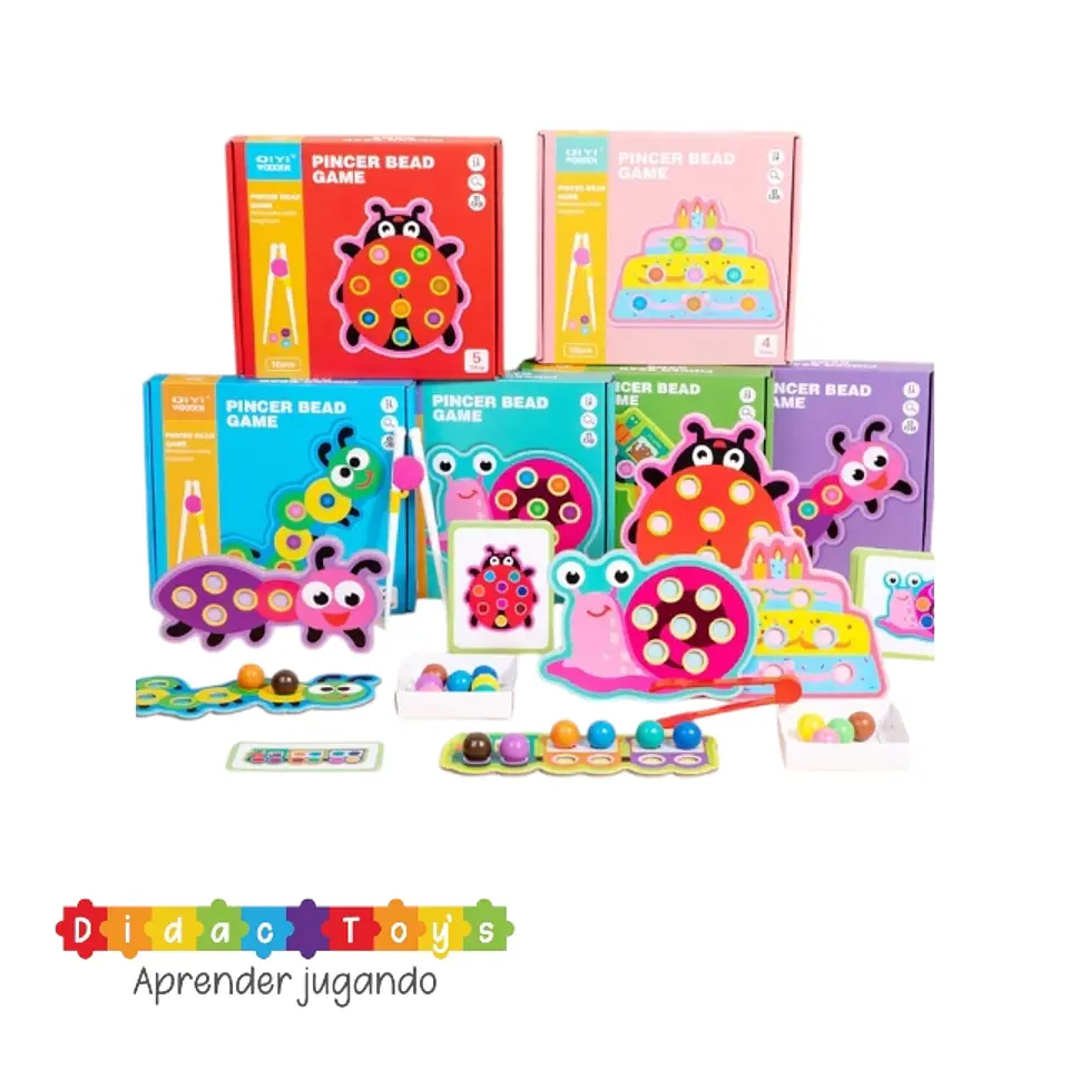 Juego motriz canicas madera 2