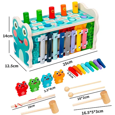 pega topo Rana didactica de madera