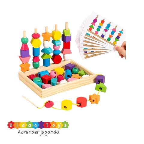 Juego encaje con patrones de madera