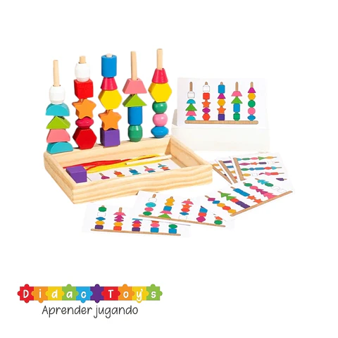 Juego encaje con patrones de madera