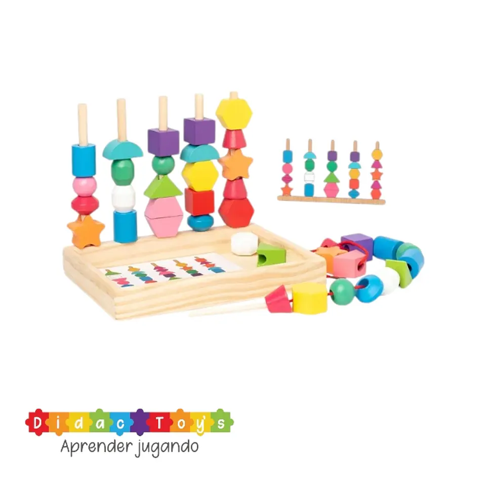 Juego encaje con patrones de madera 3