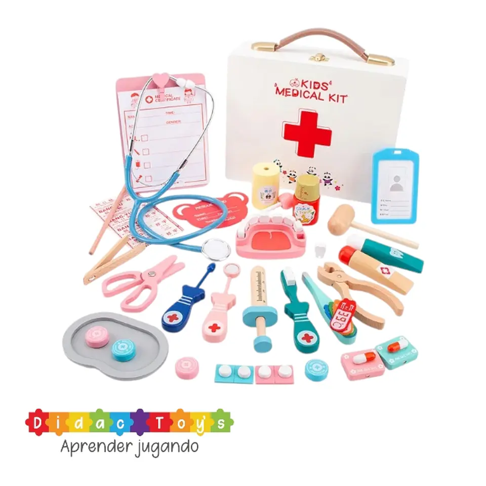 Juego kit dentista y doctor de madera  1
